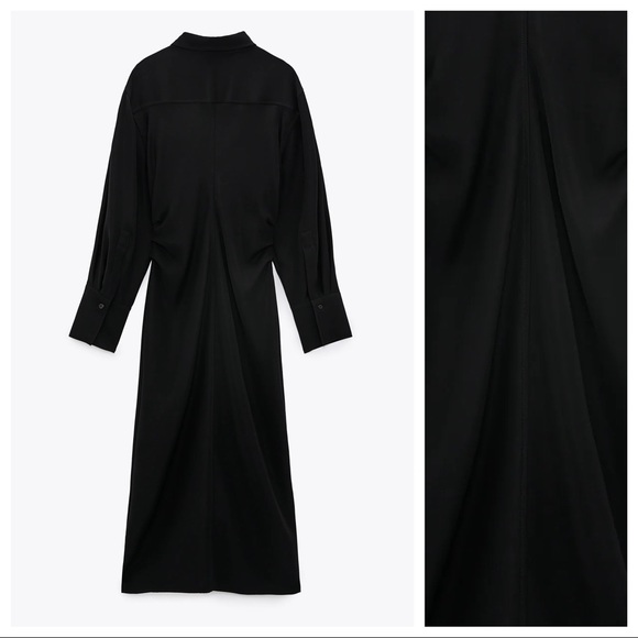 NWOT. Zara Black Midi Dress. Size S. - Picture 4 of 8